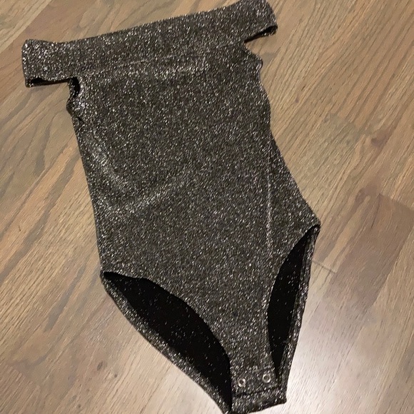 Forever 21 Tops - Silver glitter bodysuit